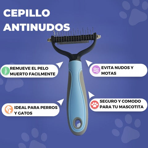 PetLove™ Cepillo Antinudos para Mascotas