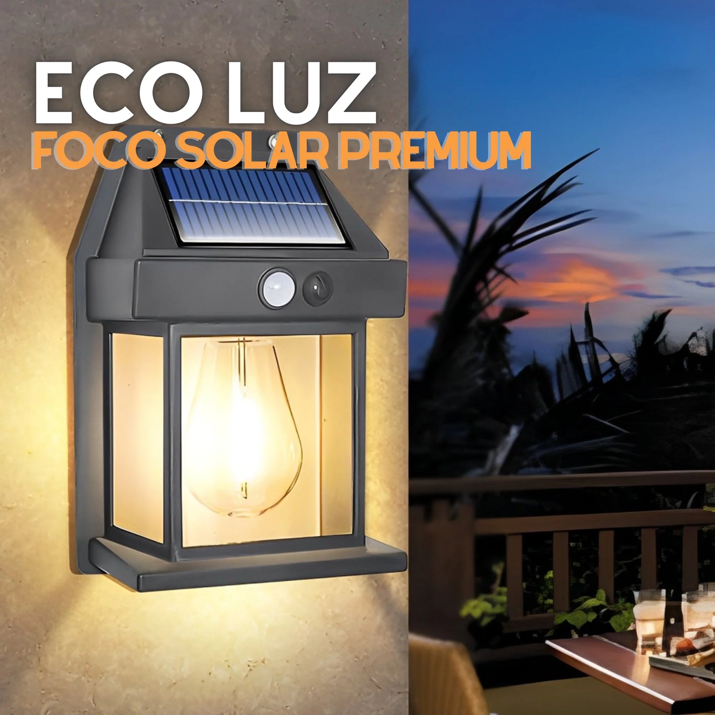 Eco Luz - Foco Solar Premium con Sensor de Movimiento